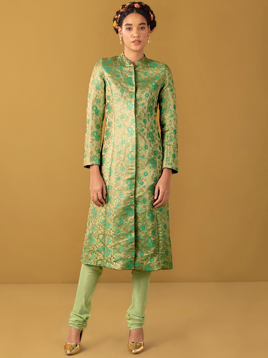 

Marigold by FableStreet Women Kurta With Churidar, Green