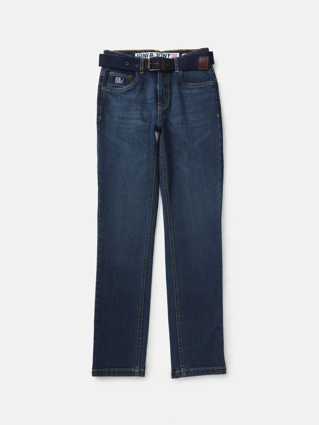 

Gini and Jony Boys Cotton Light Fade Jeans, Blue