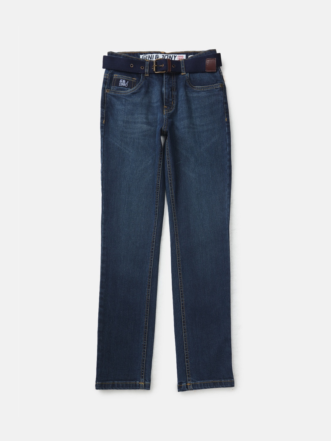 

Gini and Jony Boys Cotton Light Fade Jeans, Blue