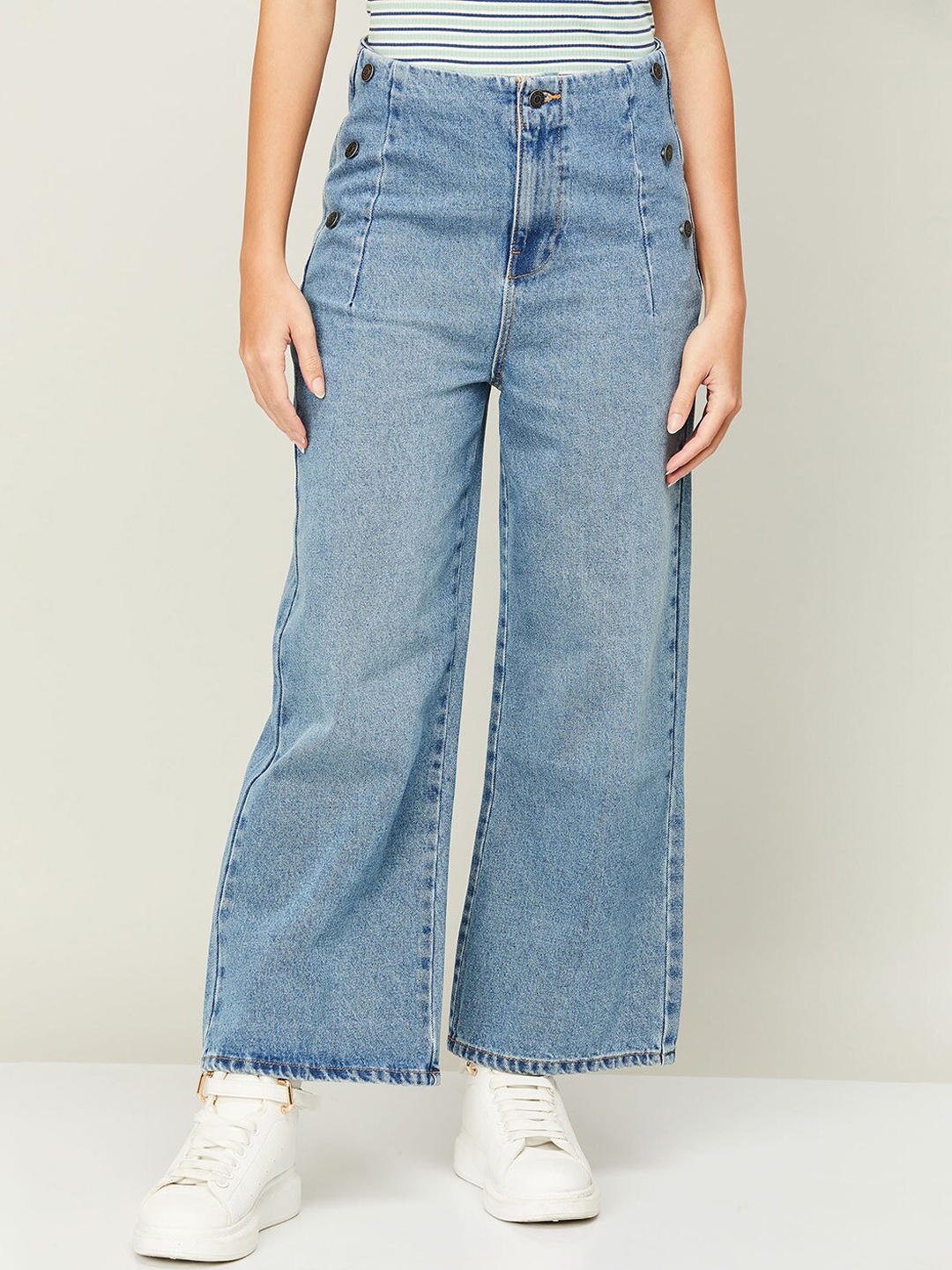 

Ginger by Lifestyle Women Heavy Fade Cotton Jeans, Blue
