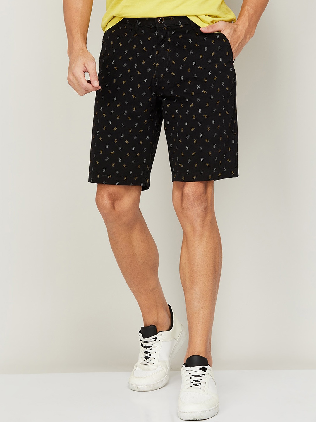 

Fame Forever by Lifestyle Men Printed Chino Cotton Shorts, Black