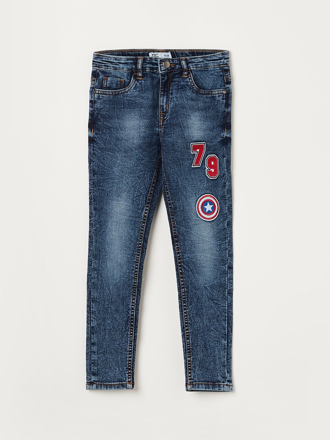

Fame Forever by Lifestyle Boys Low Distress Heavy Fade Cotton Jeans, Blue