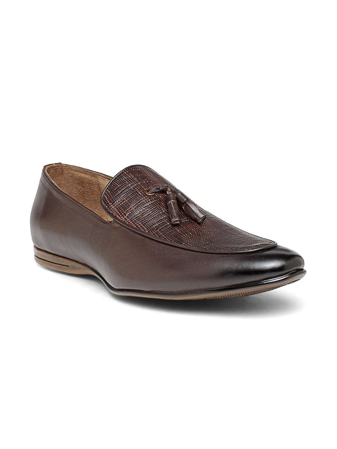 

San Frissco Luxor Men Brown Textured Leather Loafers