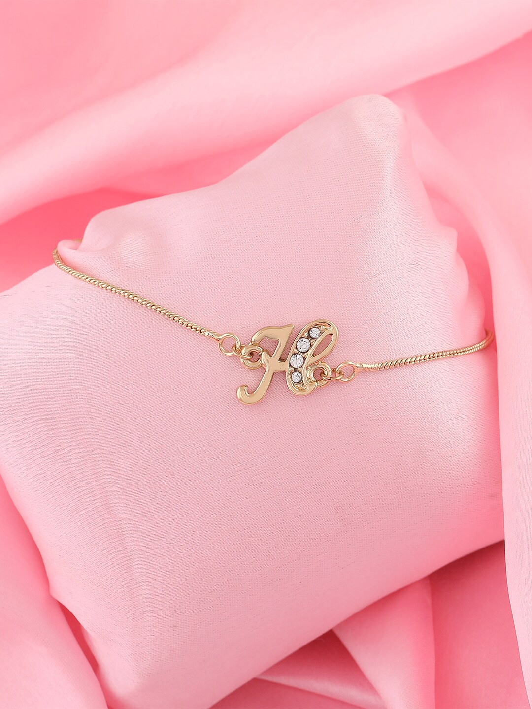

Estele Women Gold-Plated Crystals Charm Bracelet