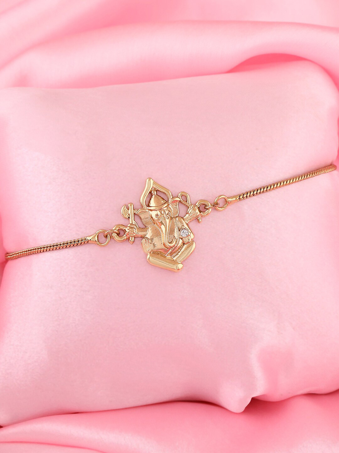 

Estele Women Gold-Plated Crystals Temple Charm Bracelet