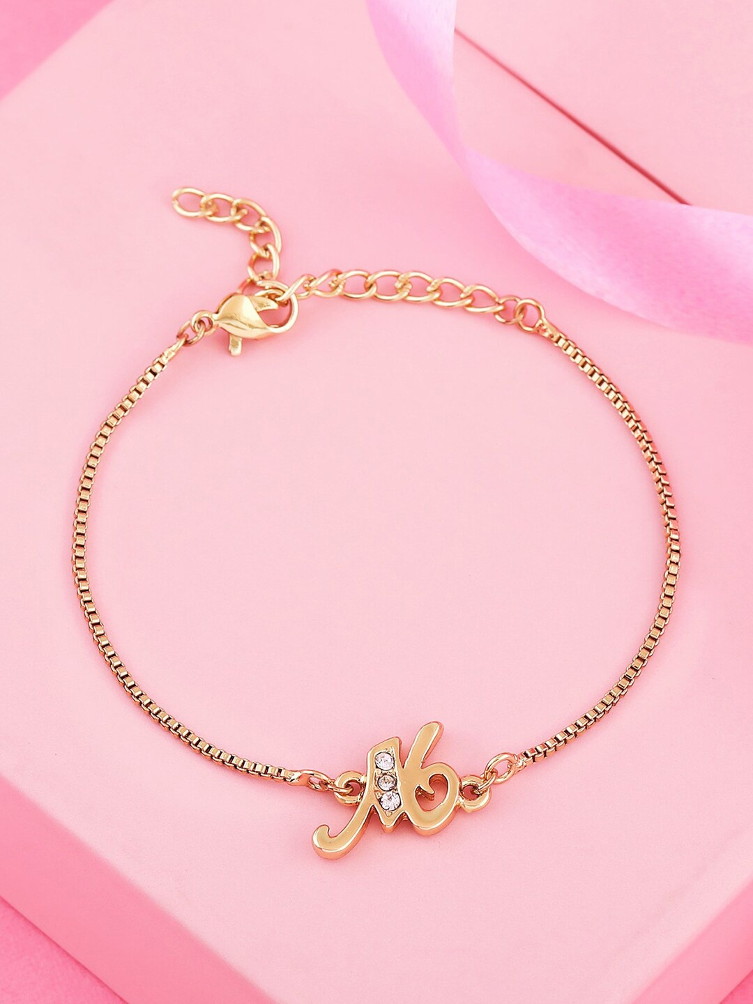 

Estele Women Crystals Gold-Plated Charm Bracelet