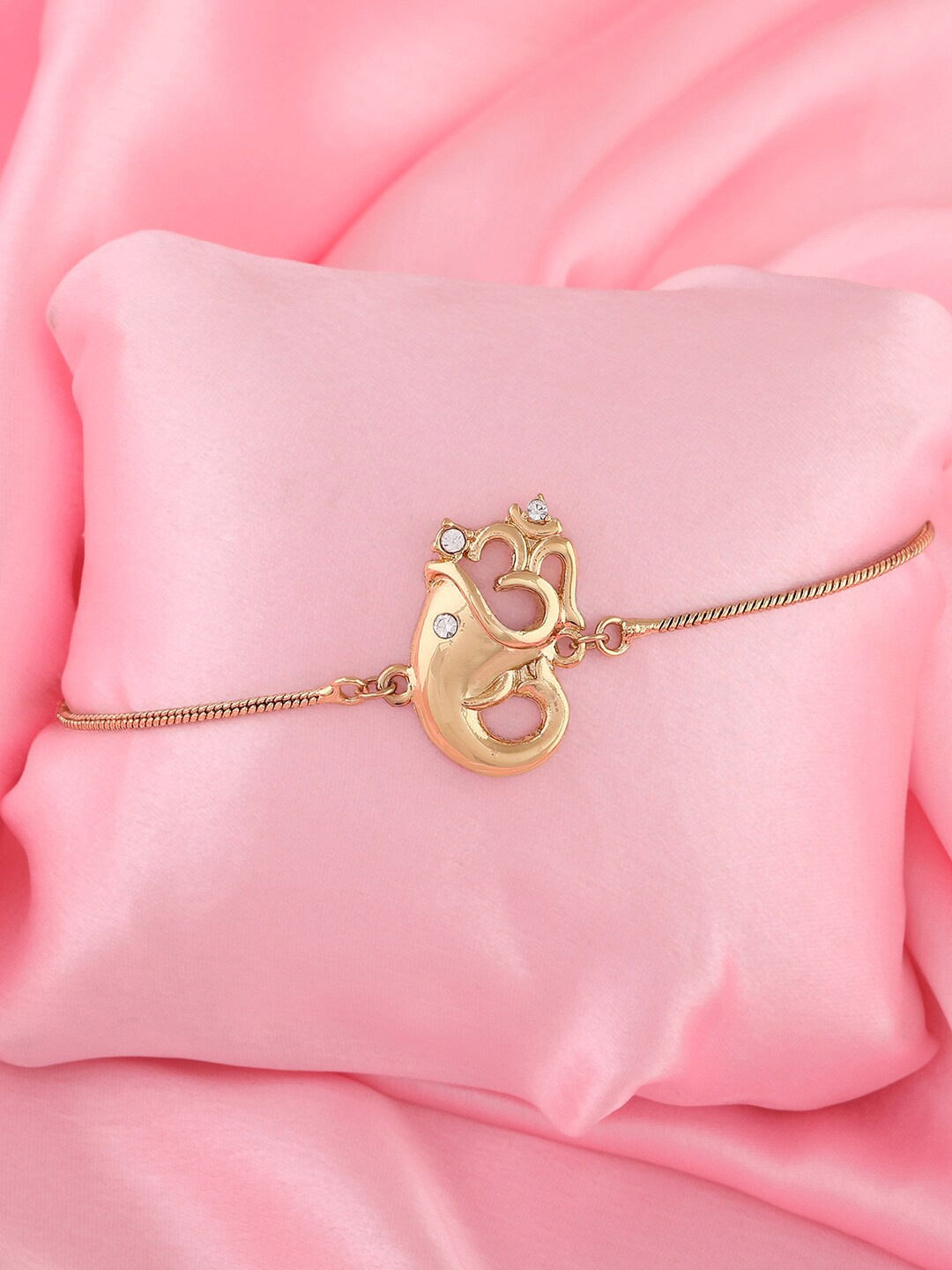 

Estele Women Crystals Temple Gold-Plated Charm Bracelet