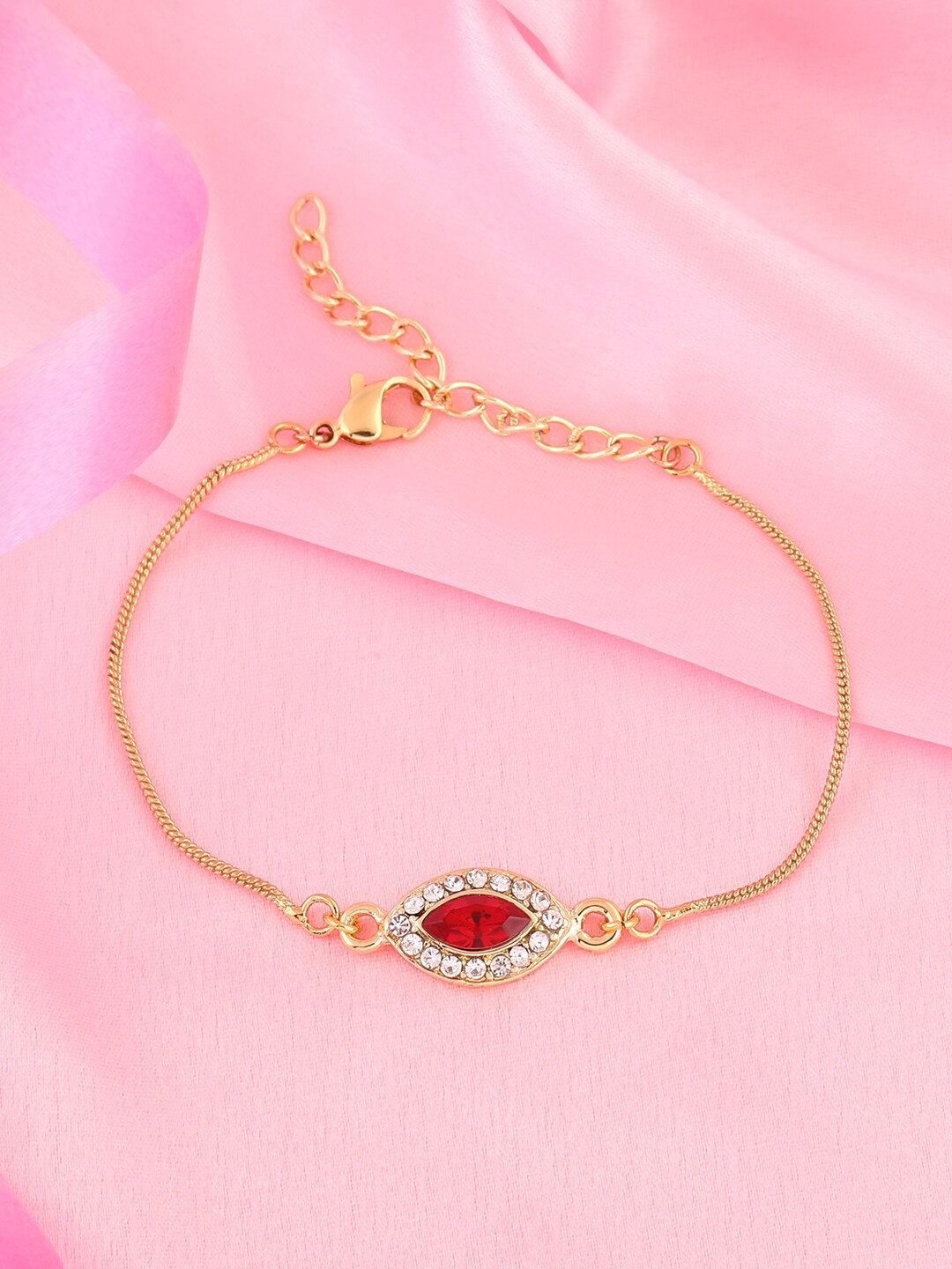 

Estele Women Crystals Gold-Plated Charm Bracelet