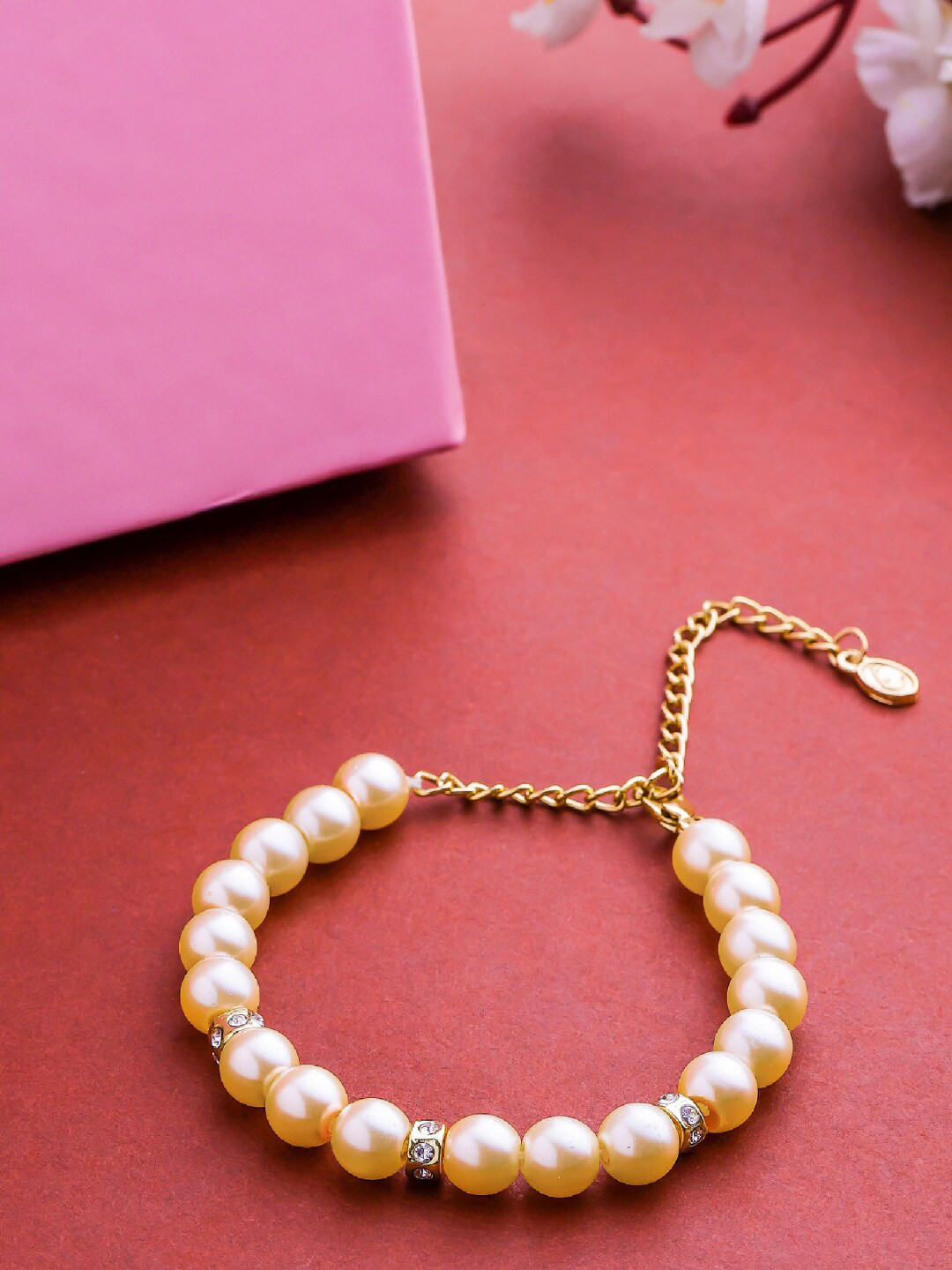 

Estele Women Pearls Gold-Plated Wraparound Bracelet