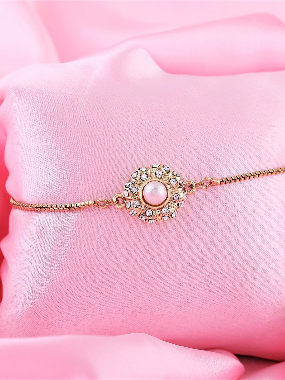 

Estele Women Pearls Gold-Plated Charm Bracelet