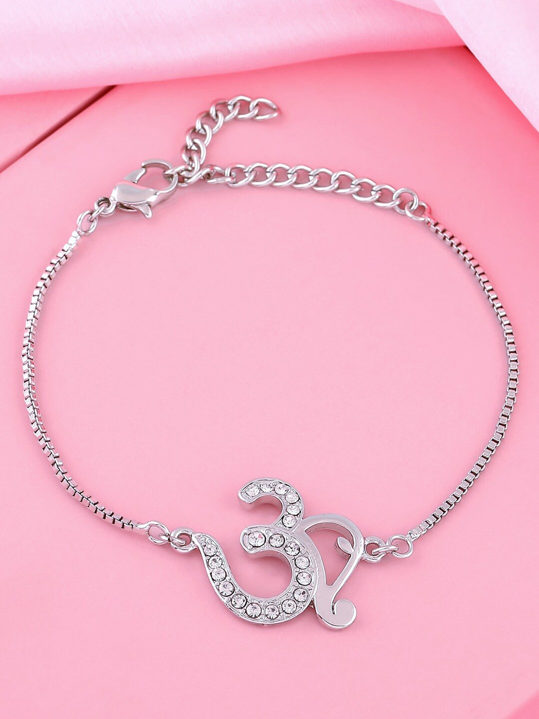 

Estele Women Silver-Plated Charm Bracelet, White