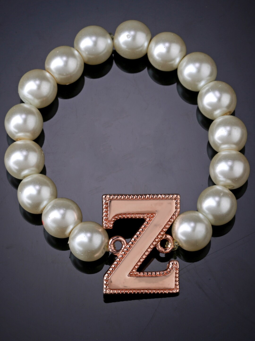 

Estele Women Rose Gold-Plated Pearls Bracelet, White