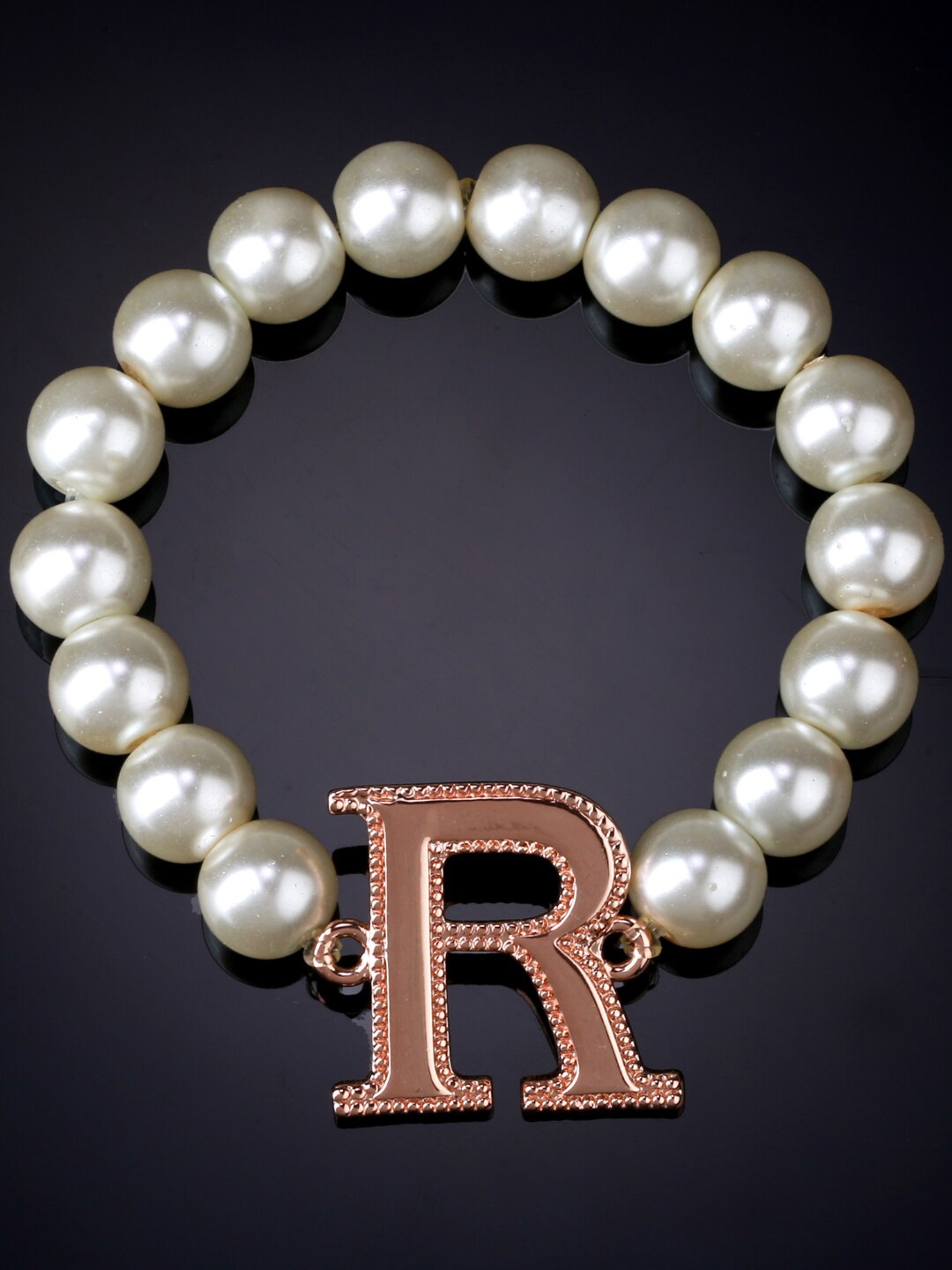 

Estele Women Rose Gold-Plated Pearls Bracelet, White