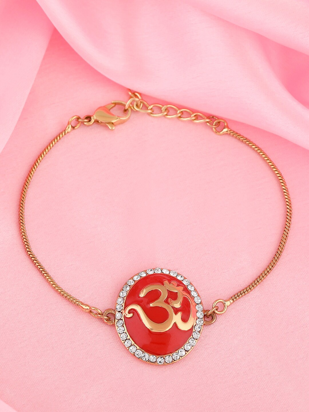 

Estele Women Gold-Plated Charm Bracelet, White