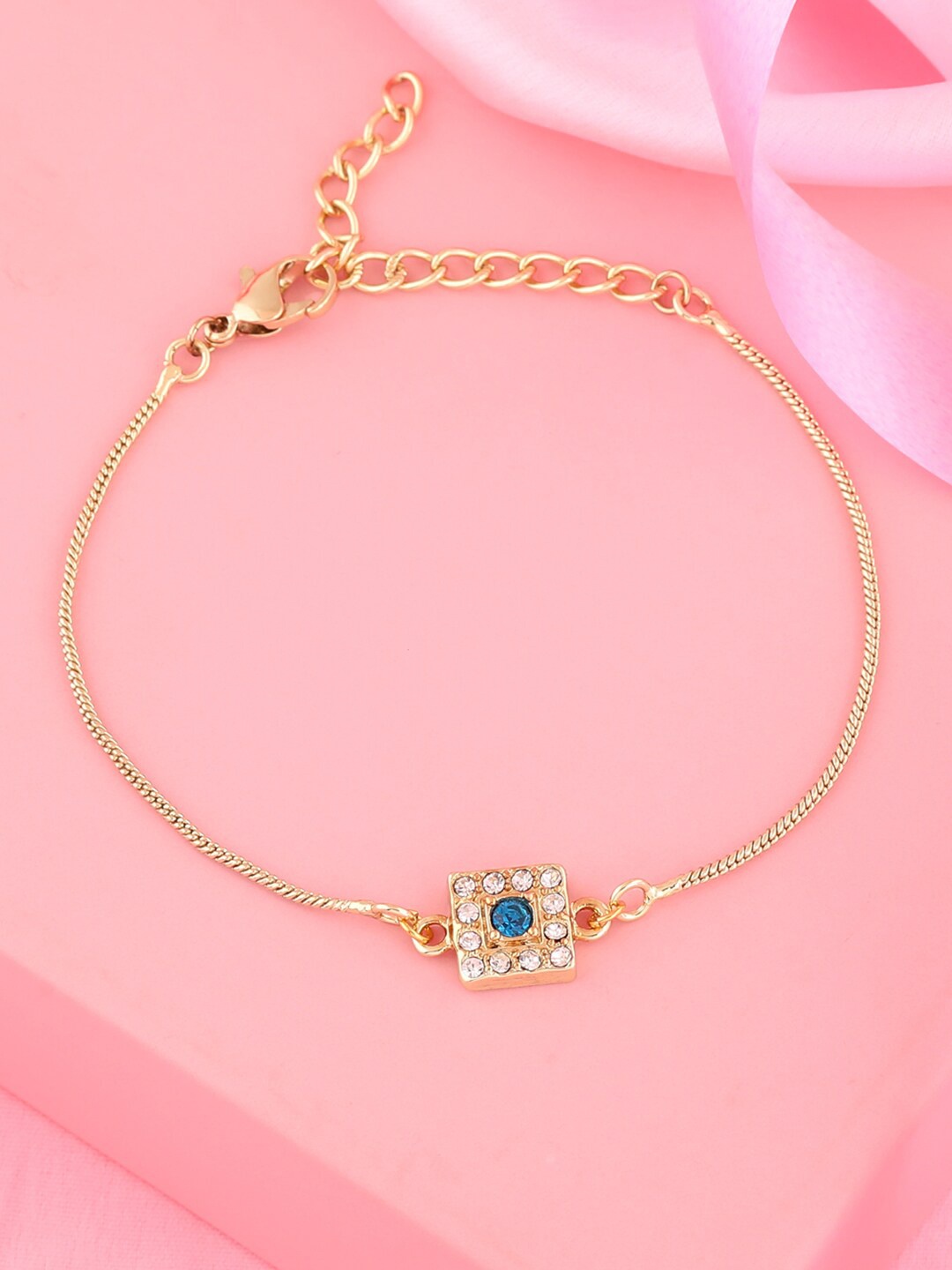 

Estele Women Crystals Gold-Plated Link Bracelet