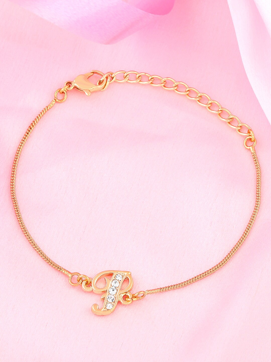 

Estele Women Crystals Gold-Plated Link Bracelet