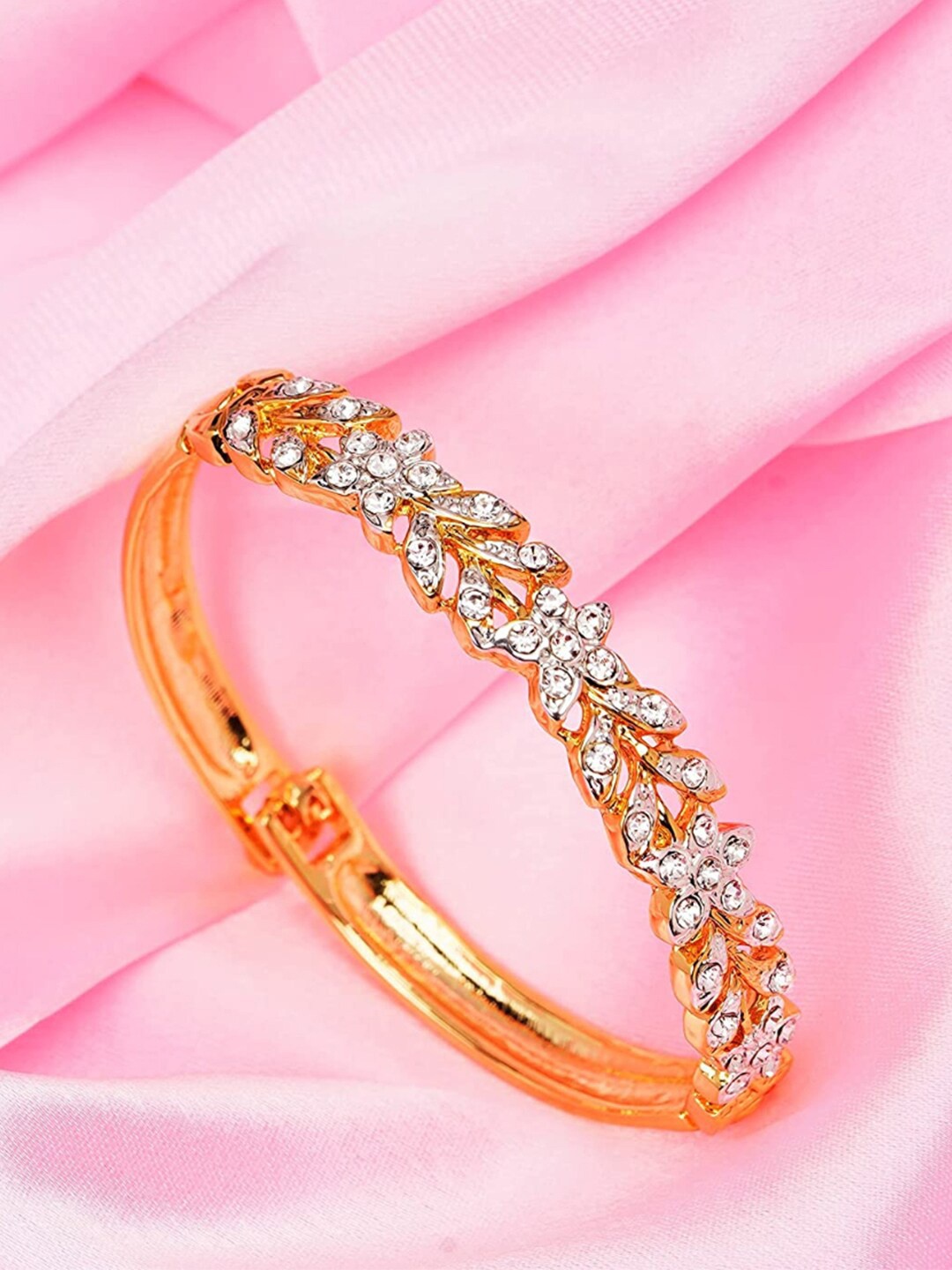 

Estele Women Crystals Gold-Plated Wraparound Bracelet