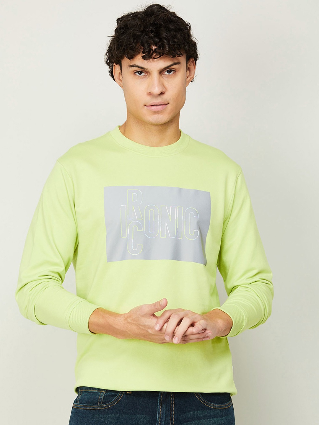 

Fame Forever by Lifestyle Men Printed Pullover Cotton Sweatshirt, Green
