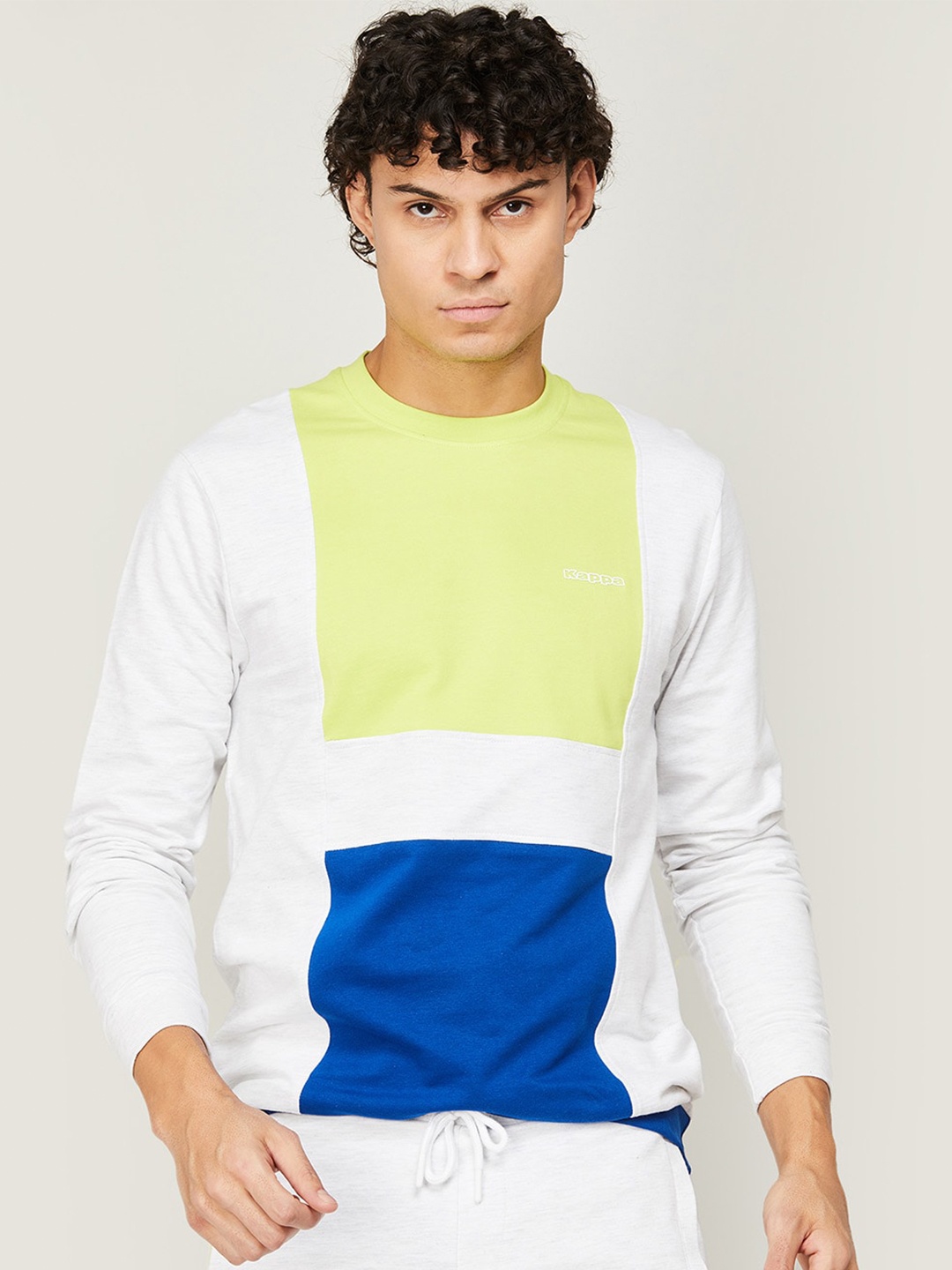 

Kappa Men Colourblocked Cotton Sweatshirt, Green