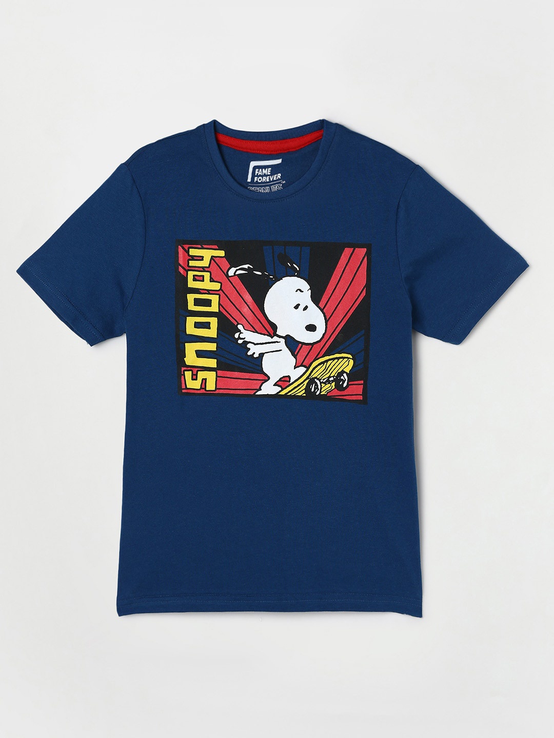 

Fame Forever by Lifestyle Boys Printed Pure Cotton T-shirt, Navy blue