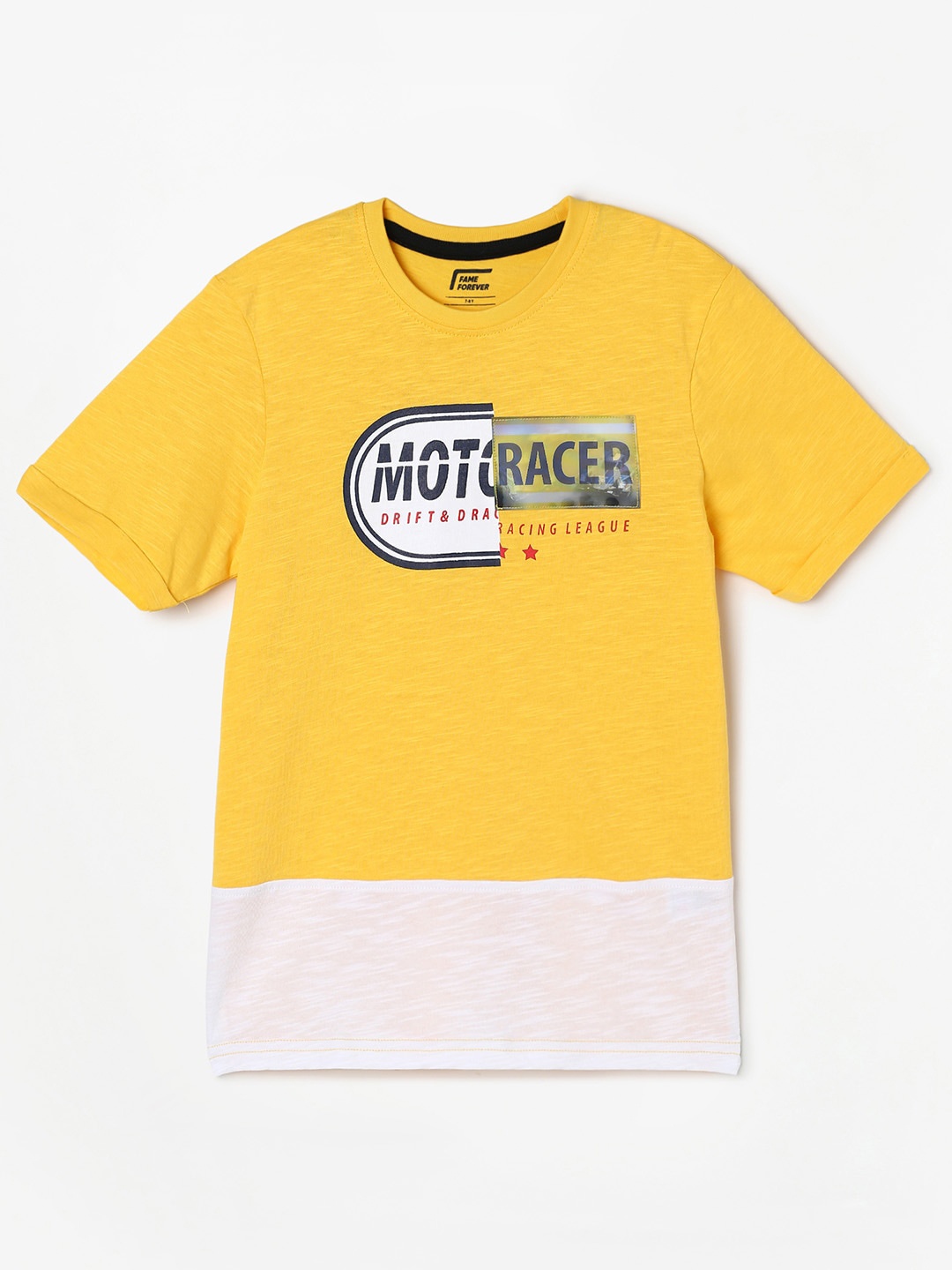 

Fame Forever by Lifestyle Boys Typography Printed Pure Cotton T-shirt, Yellow