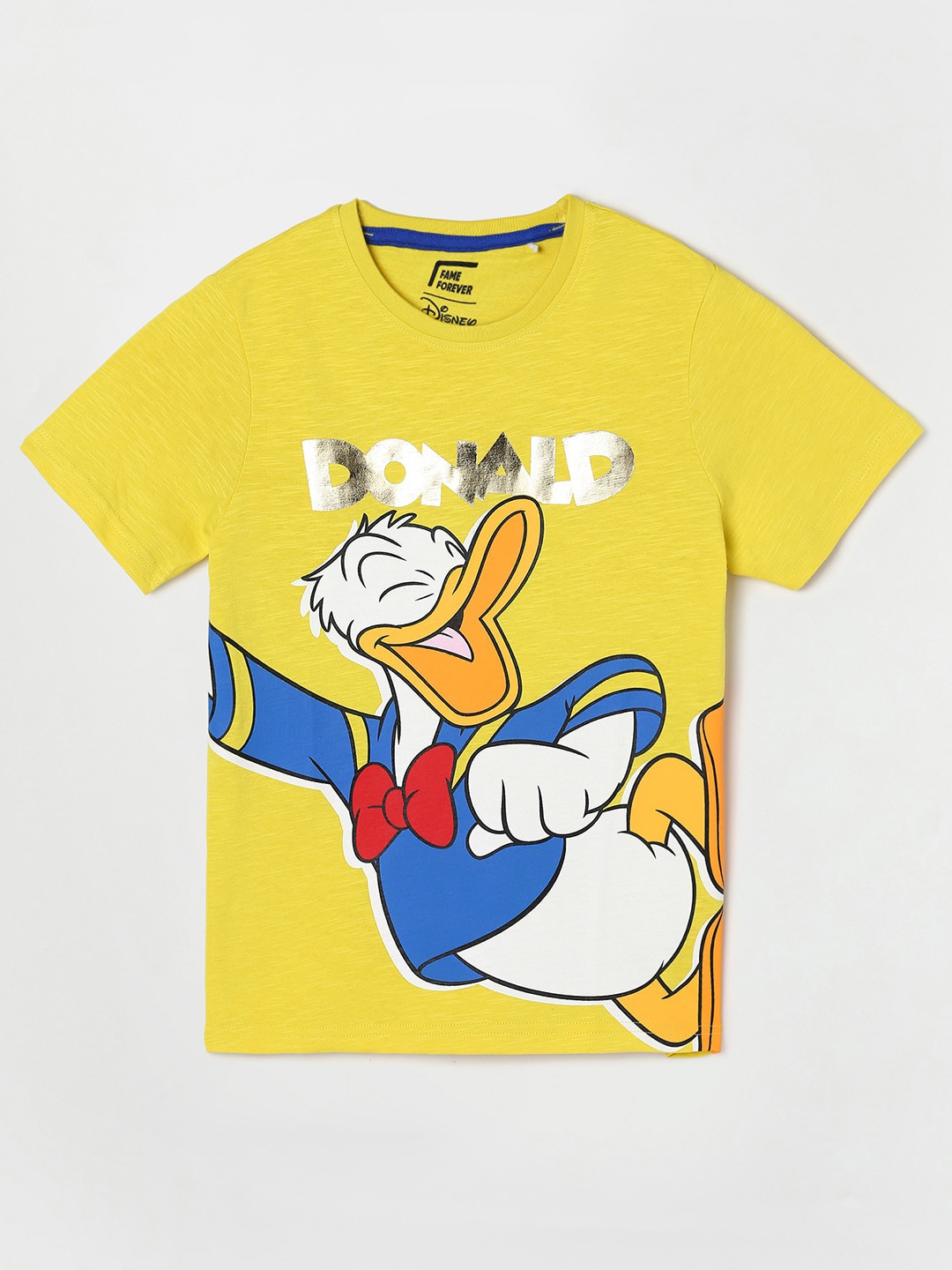 

Fame Forever by Lifestyle Boys Donald Duck Printed Pure Cotton T-shirt, Yellow