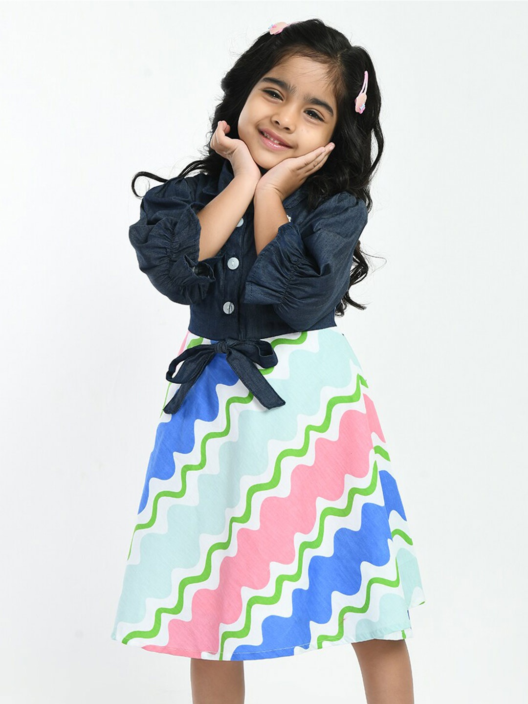 

Bella Moda Tie-up Dress, Navy blue