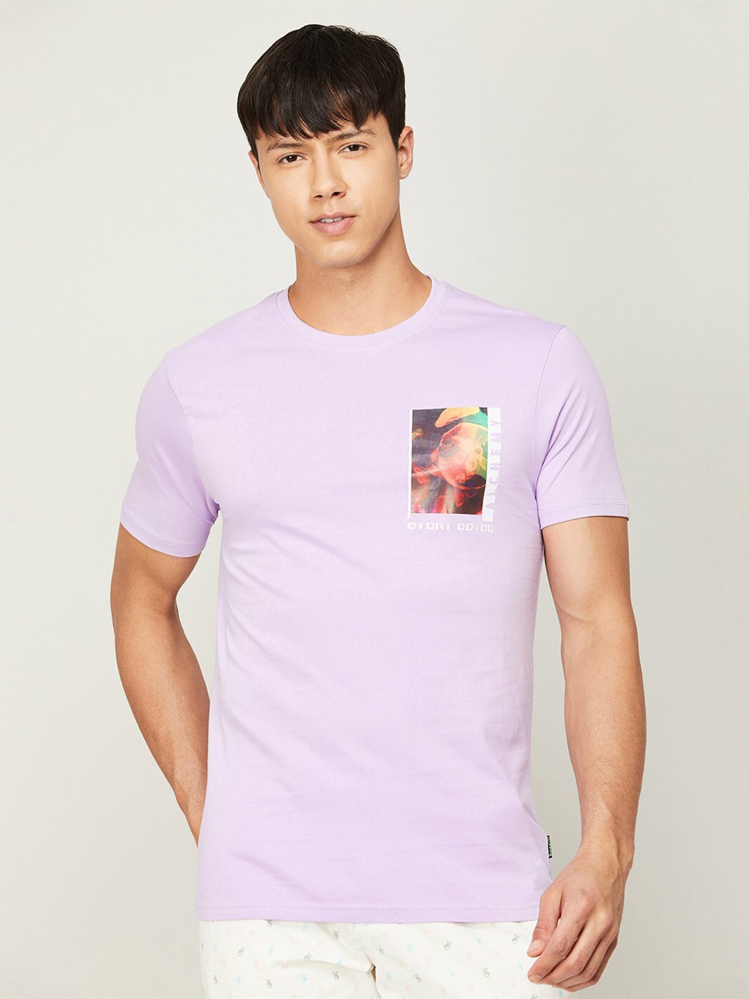 

Bossini Men Slim Fit Cotton T-shirt, Lavender