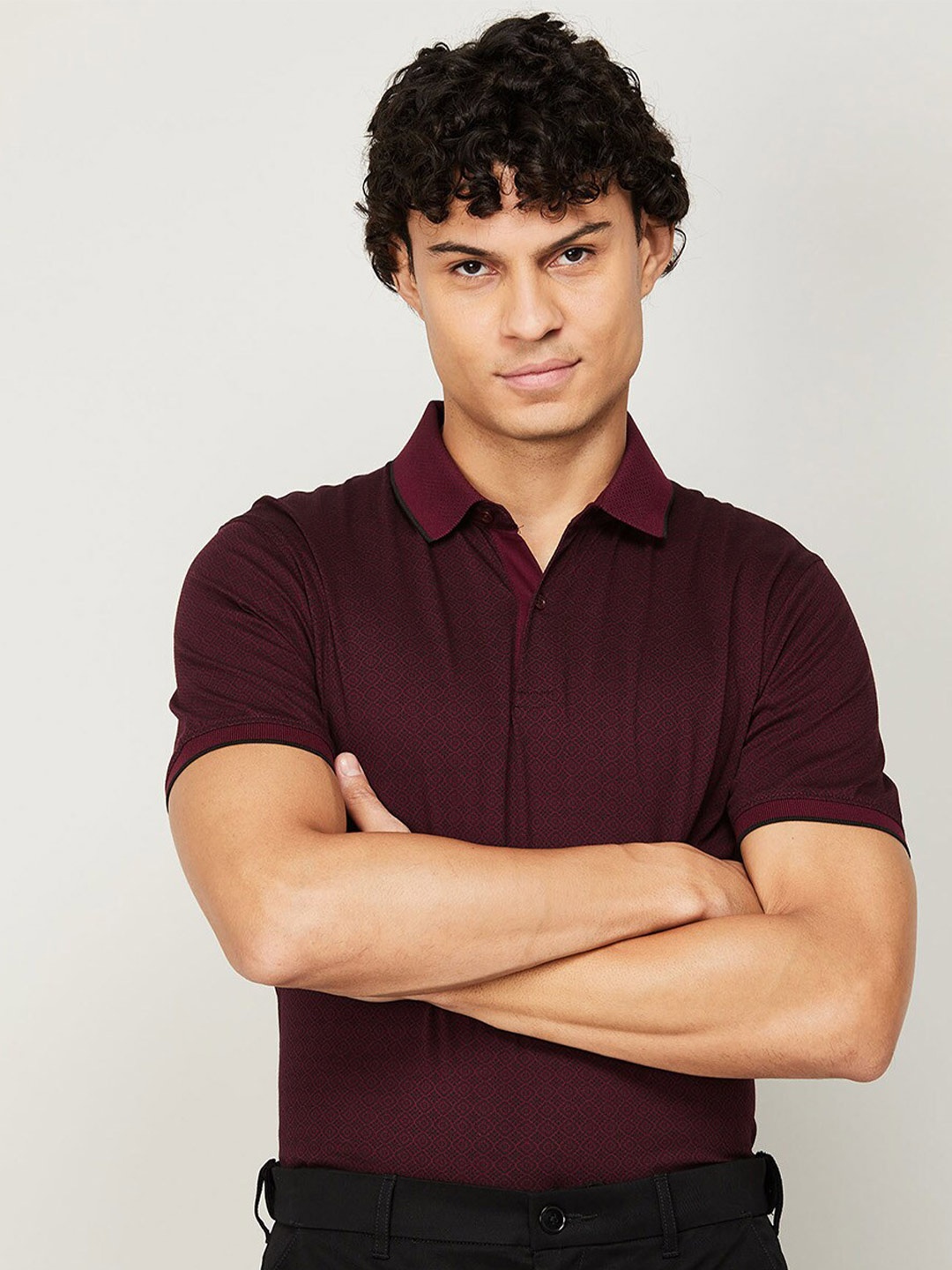

CODE by Lifestyle Men Cotton Polo Collar T-shirt, Brown