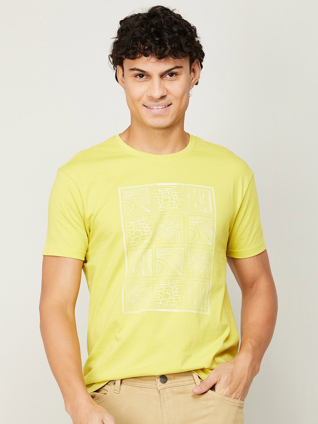 

Fame Forever by Lifestyle Men Printed Round Neck Cotton T-shirt, Olive