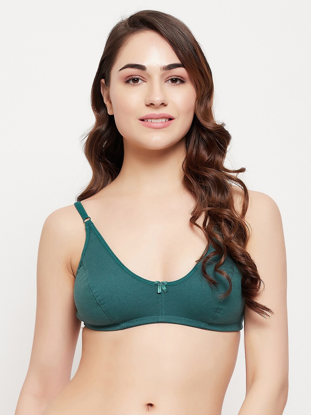 

Clovia Non-Padded Non-Wired Cotton Full Figure Bra, Green