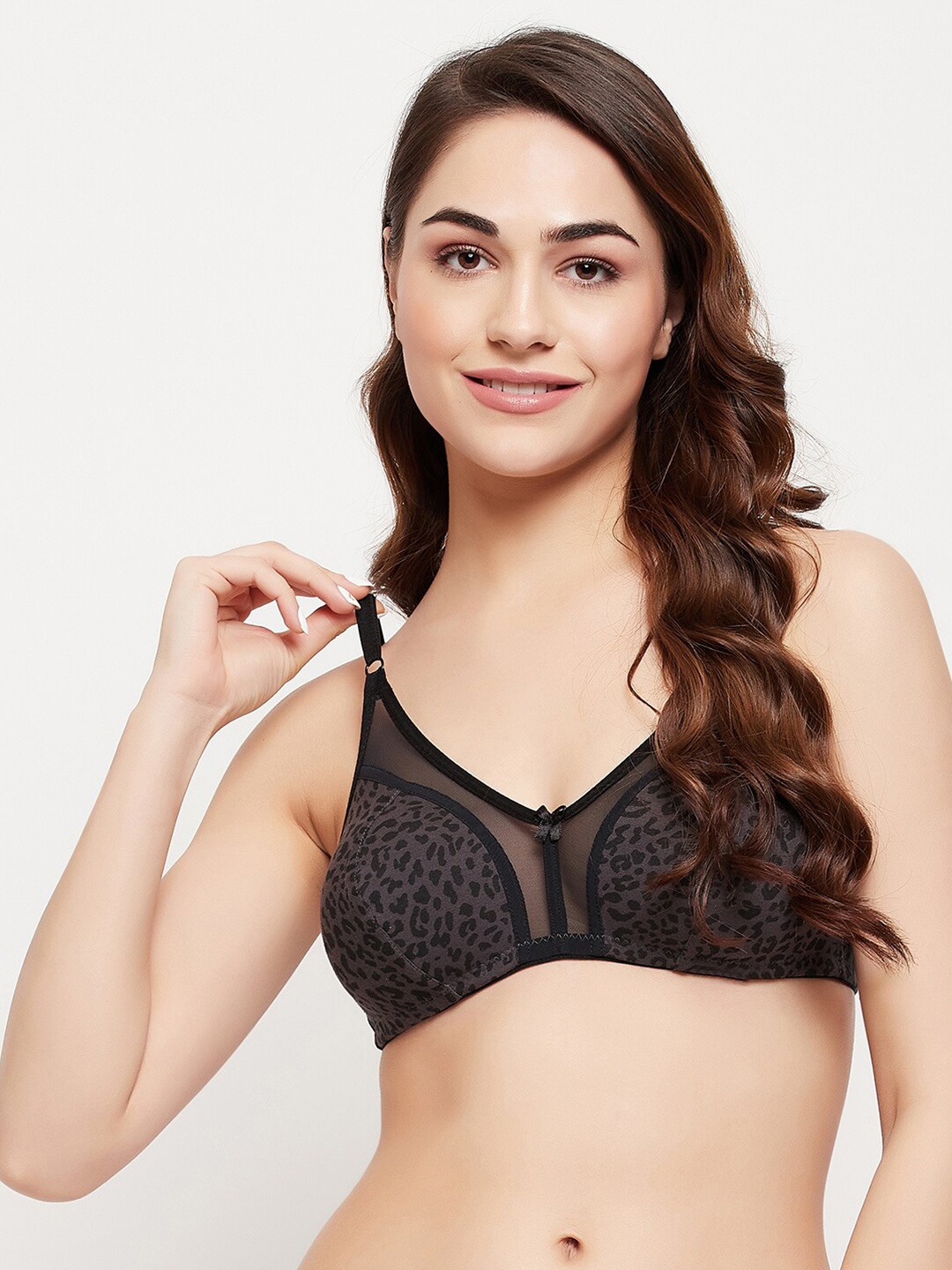 

Clovia Abstract Bra, Grey