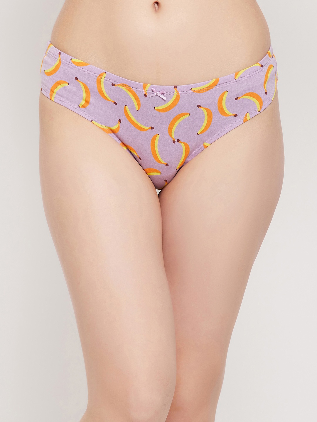 

Clovia Women Low Waist Fruit Print Cotton Low-Rise Thong Briefs PN3516P12S, Purple