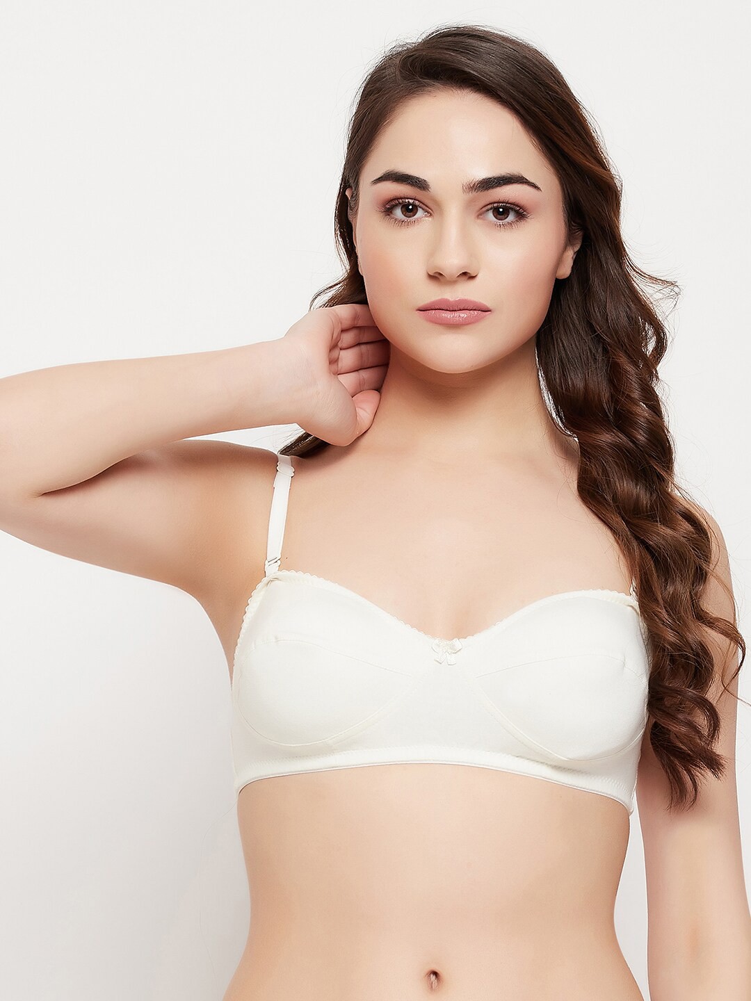 

Clovia Non-Padded Non-Wired Cotton Full Cup Multiway Strapless Balconette Bra, White