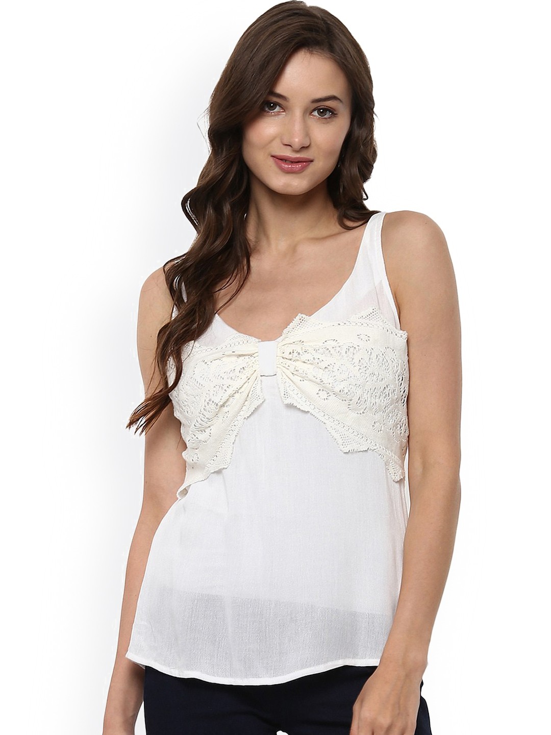 

Pannkh Women Off-White Solid Top