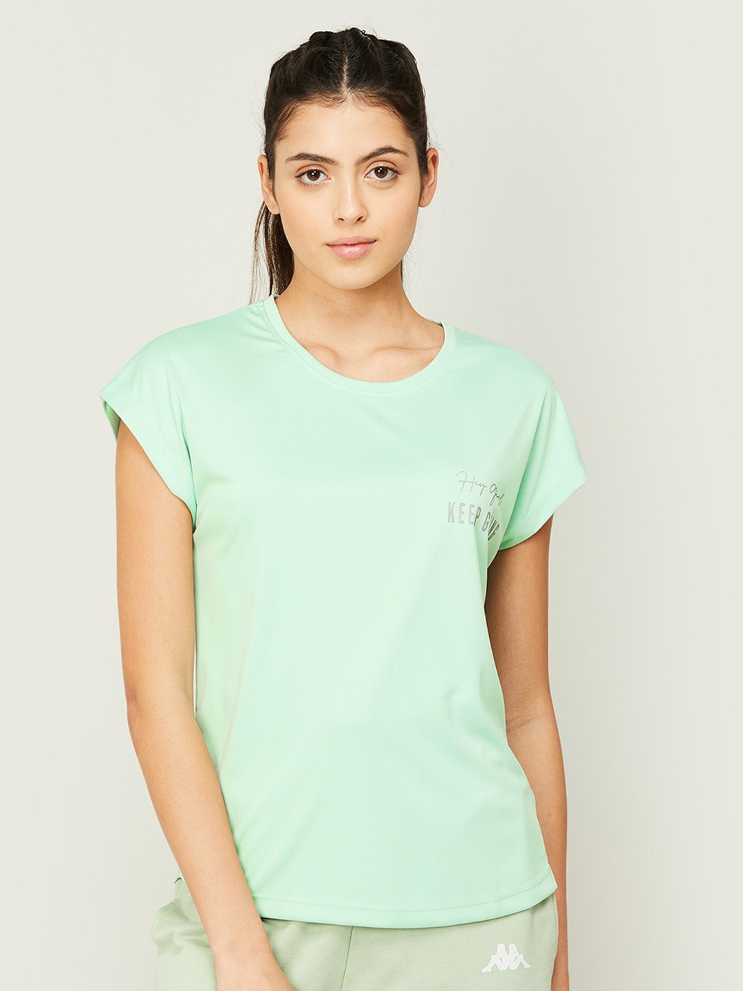 

Kappa Women Extended Sleeves Training or Gym T-shirt, Green