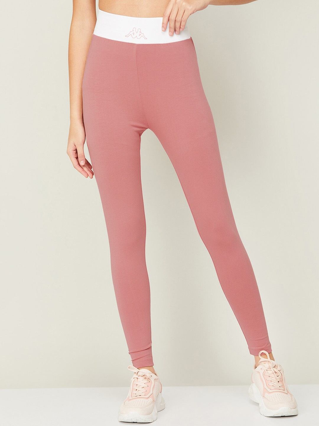

Kappa Women Training & Gym Cotton Tights, Pink
