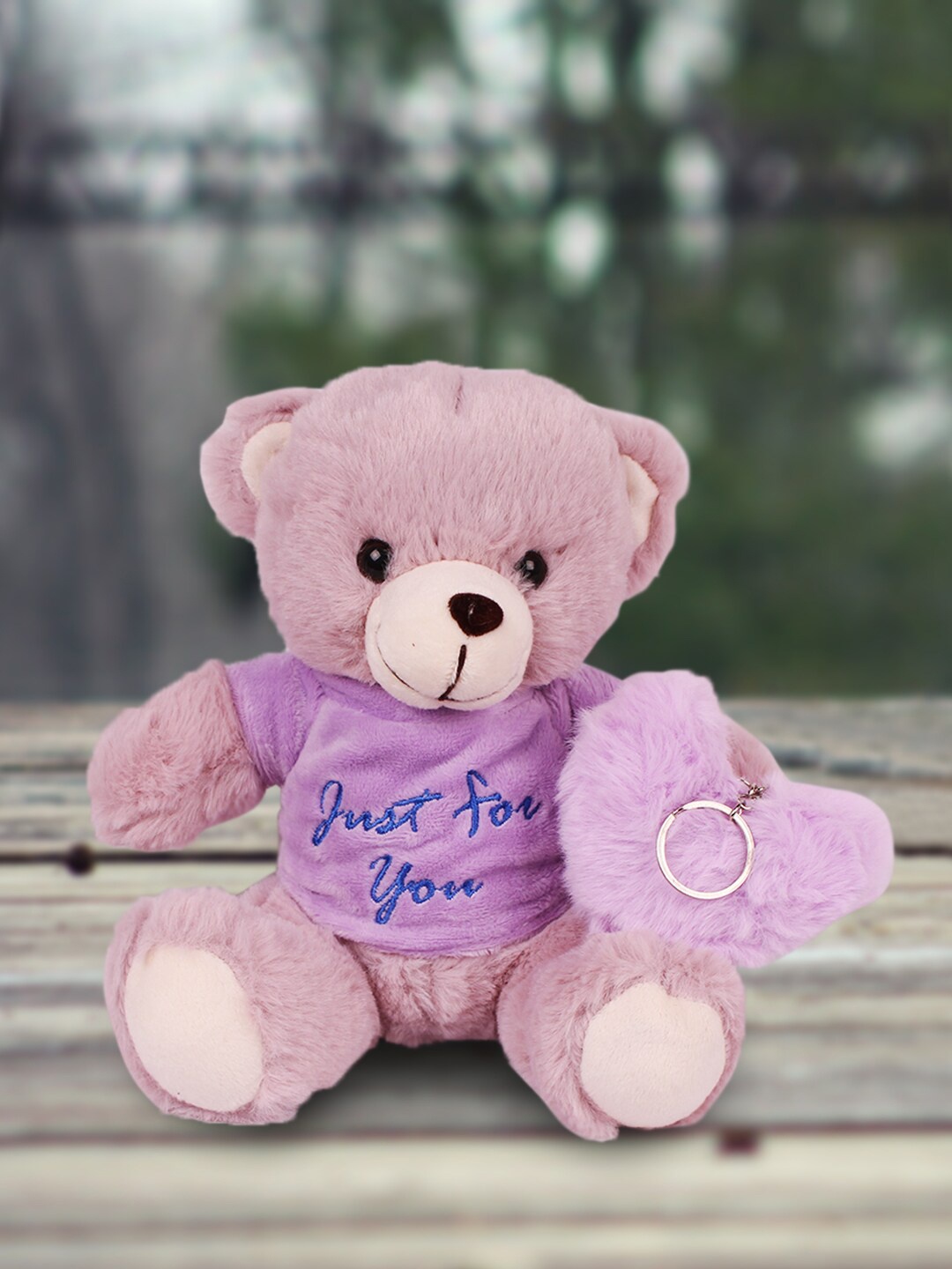 

DukieKooky Kids Printed Teddy Bear, Purple