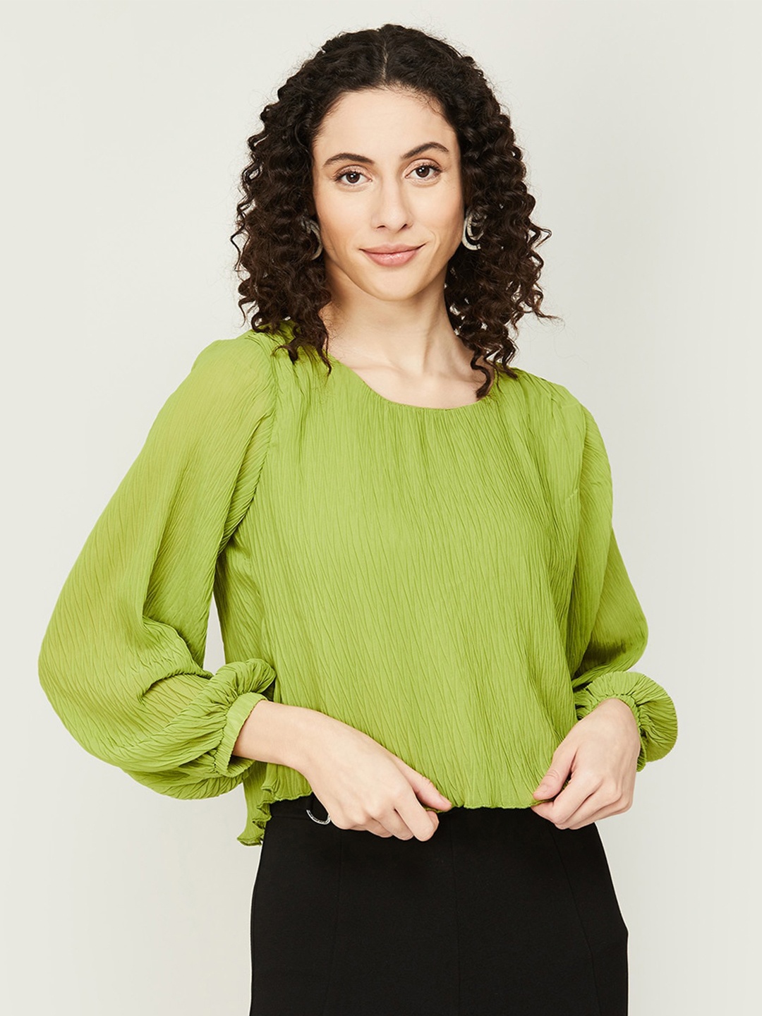 

CODE by Lifestyle Round Neck Top, Green
