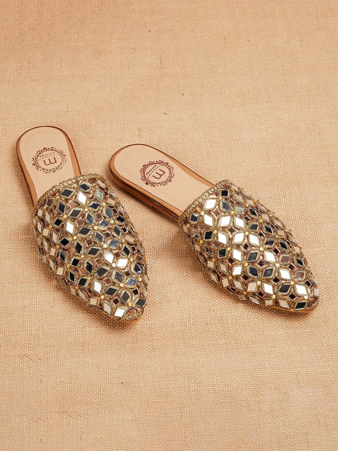 

Melange by Lifestyle Women Textured Ethnic Mojaris Flats, Blue