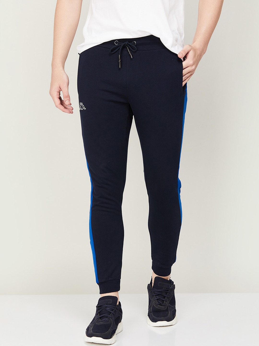 

Kappa Men Colorblocked Cotton Jogger, Navy blue
