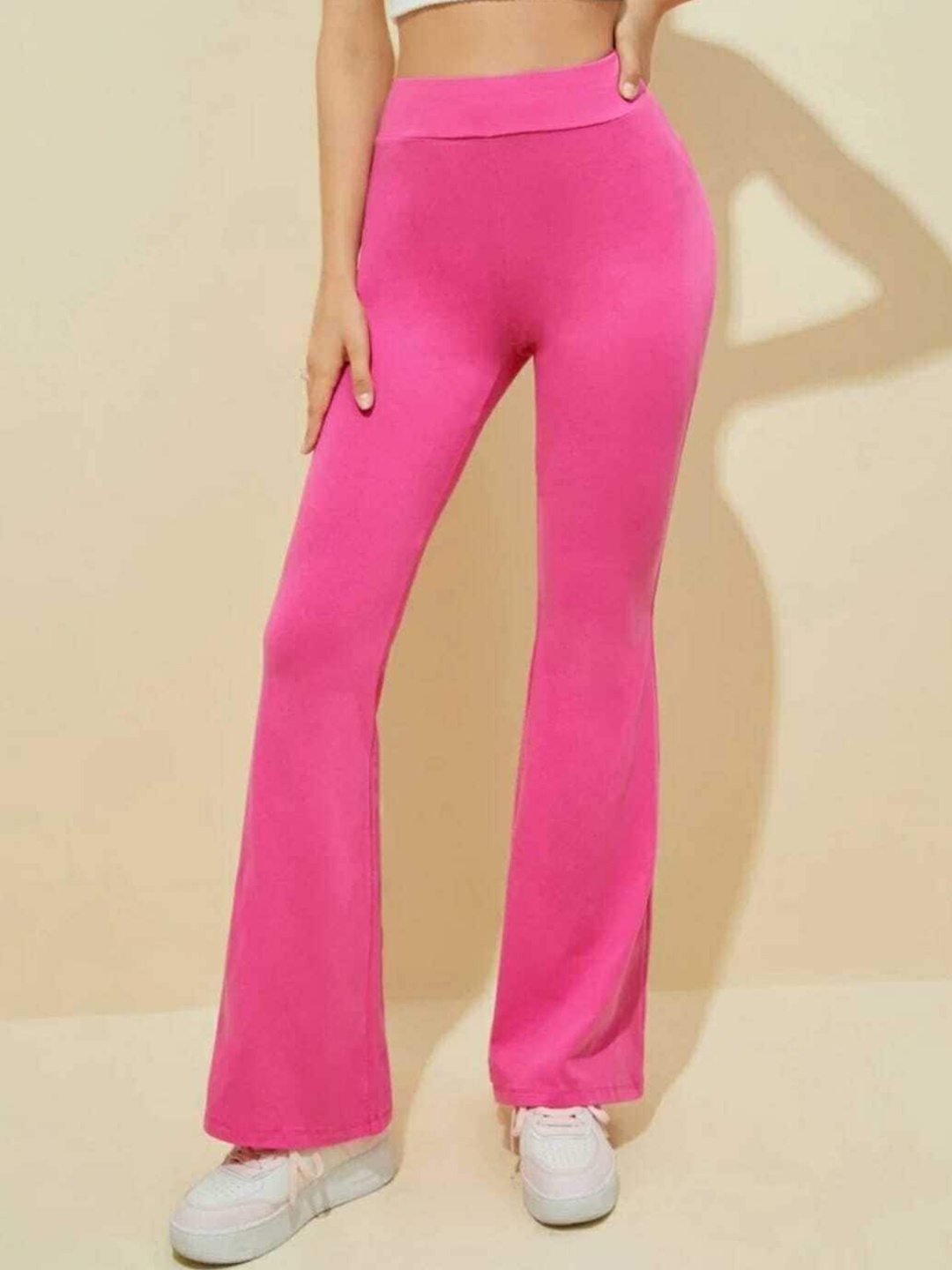 

Next One Women Relaxed Straight Leg Flared High-Rise Bootcut Flared Trousers, Pink
