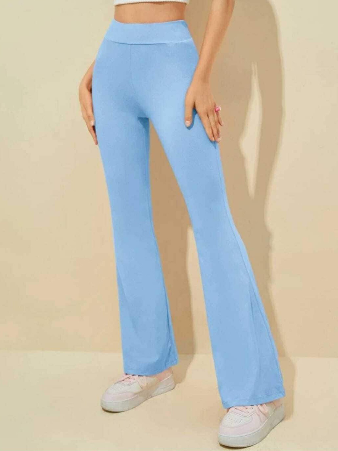 

Next One Women Relaxed Straight Leg Flared High-Rise Bootcut Flared Trousers, Blue