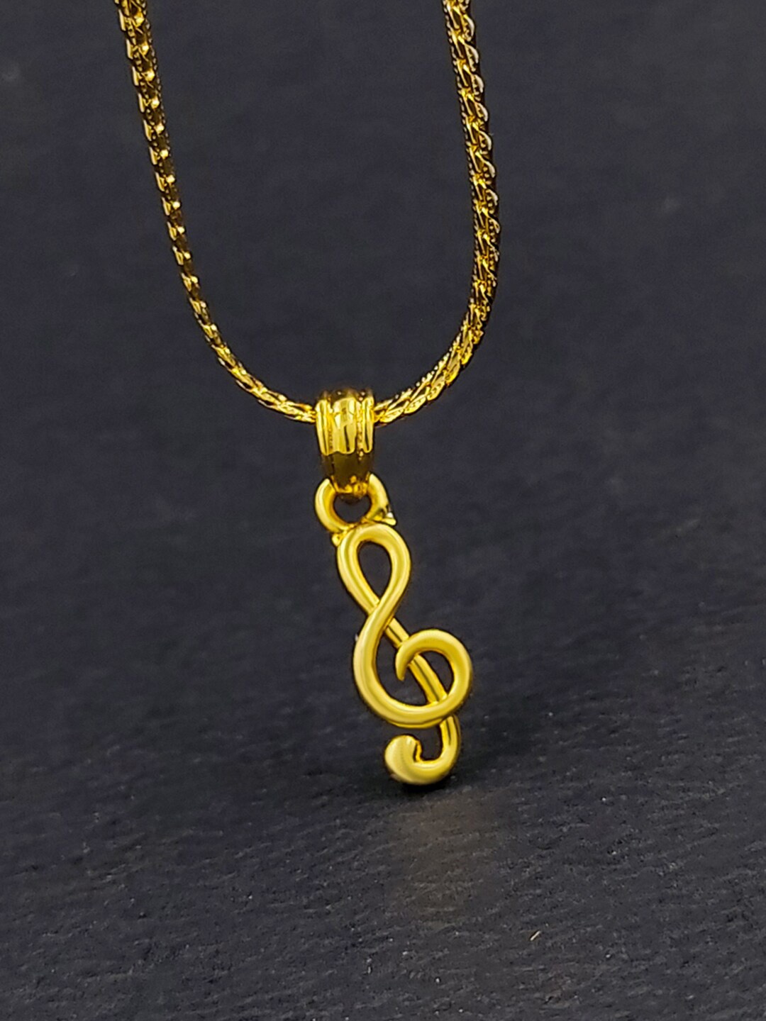 

Saizen Gold-Plated Music-Charm Pendant With Chain