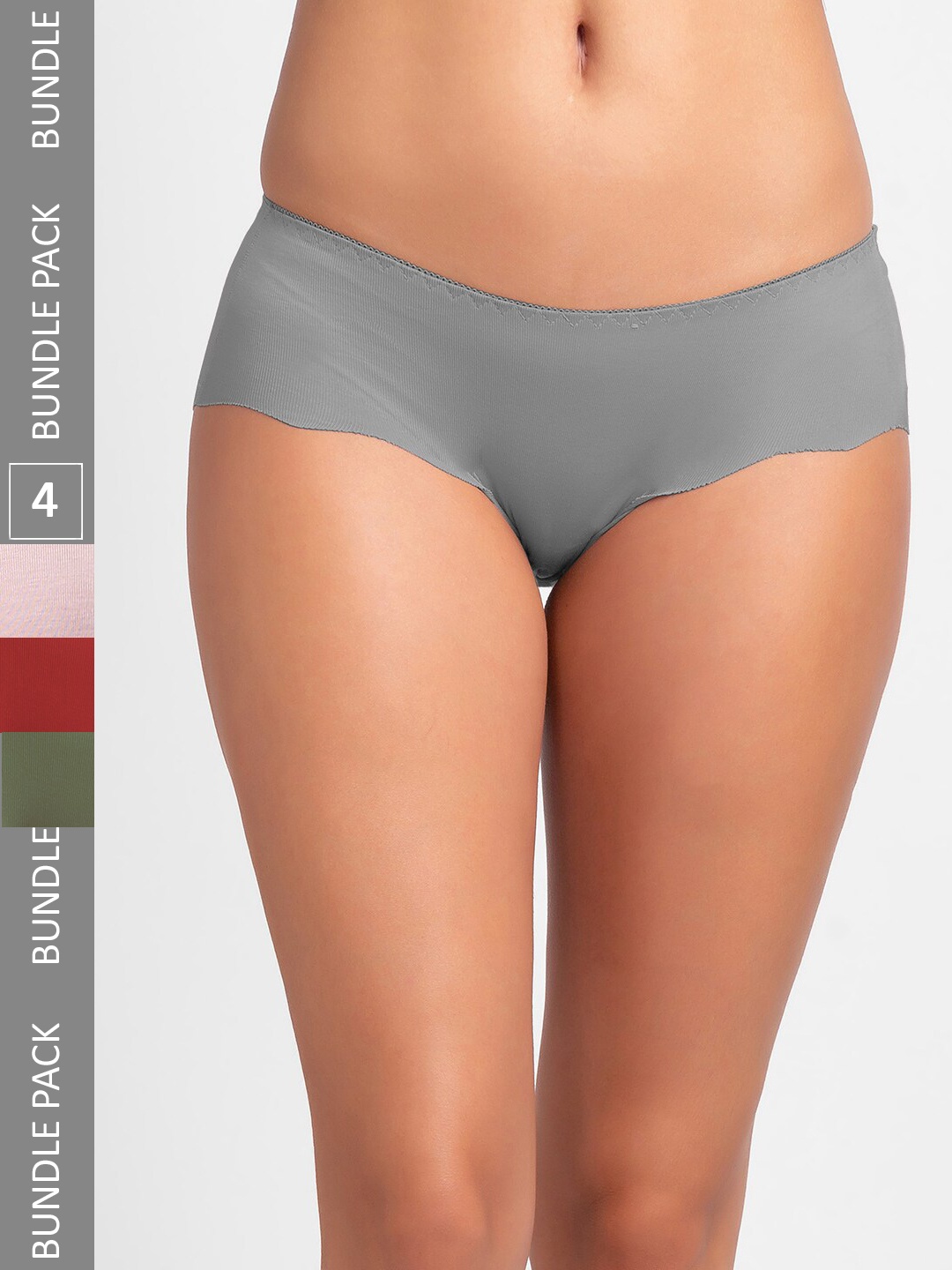 

FashionRack Women Pack Of 4 Assorted Cotton Hipster Briefs
