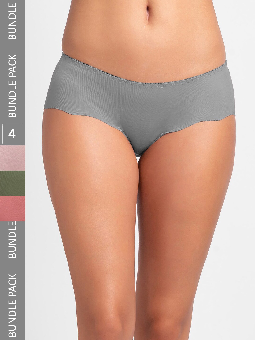 

FashionRack Women Pack of 4 Assorted Cotton Hipster Briefs
