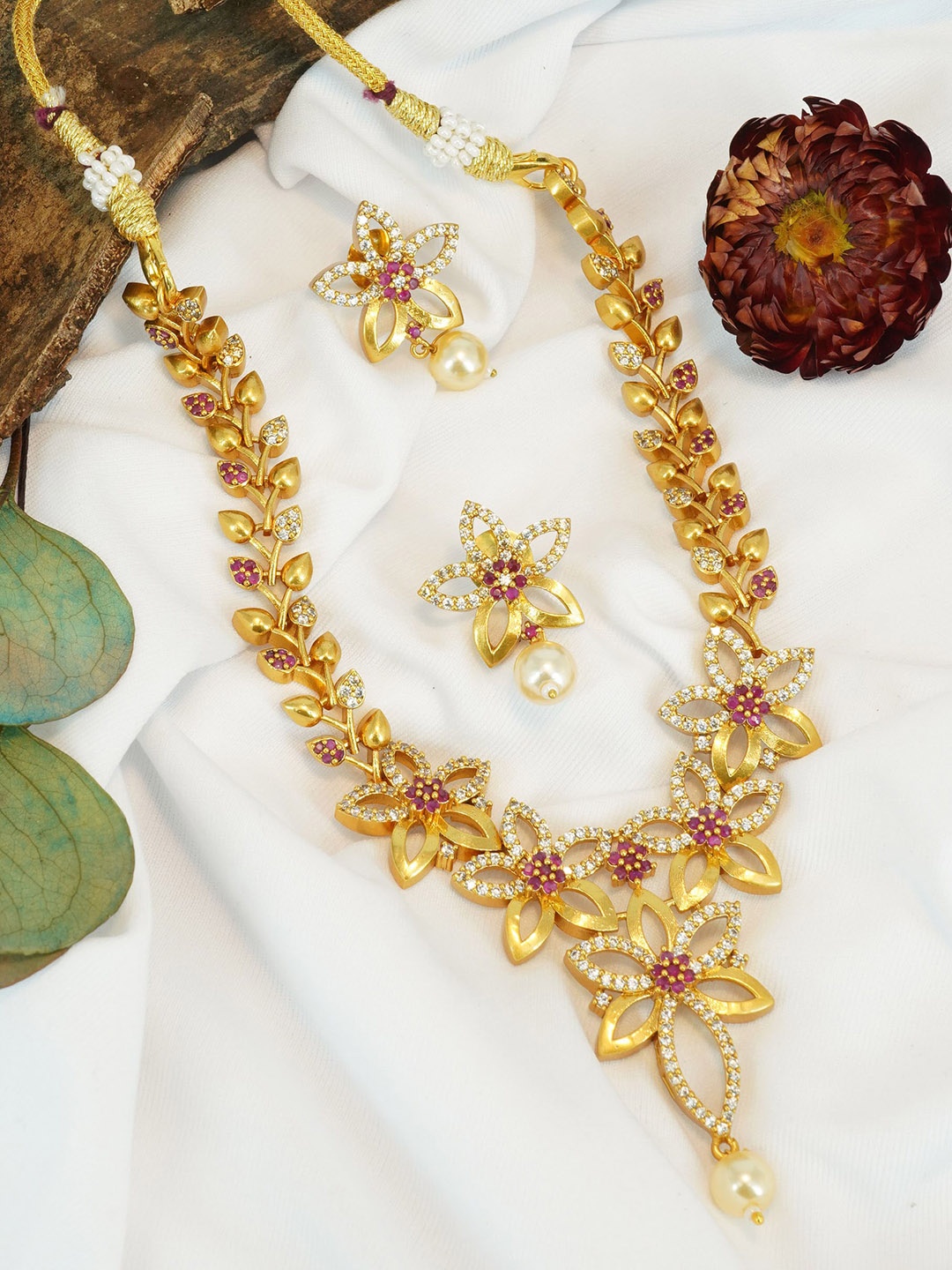 

GRIIHAM Gold-Plated CZ-Studded Jewellery Set