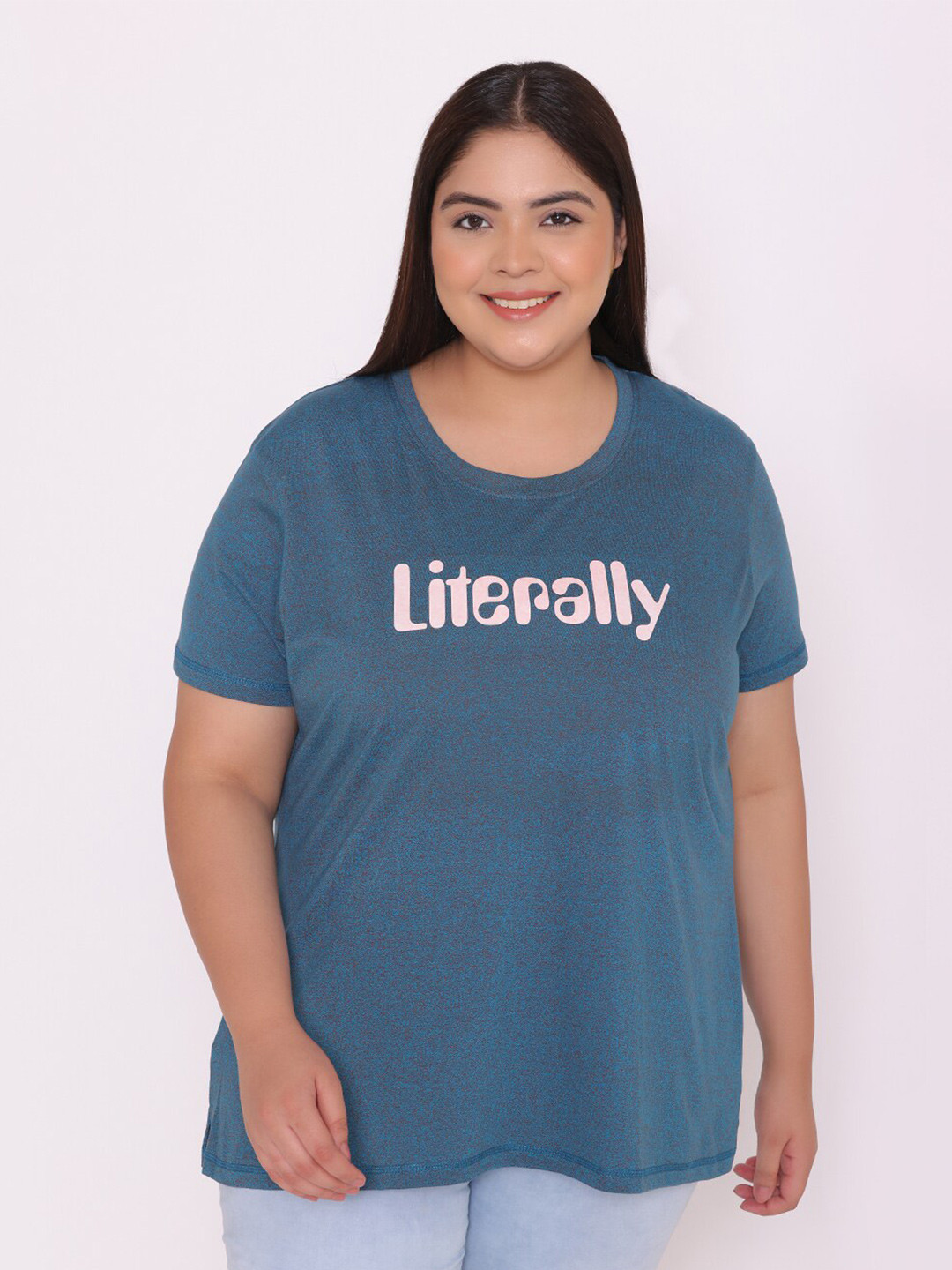 

TITTLI Women Typography Printed Round Neck T-shirt, Blue