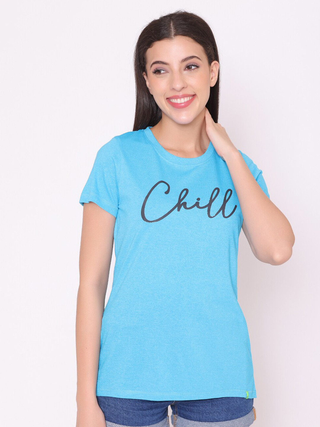 

TITTLI Women Blue Printed T-shirt