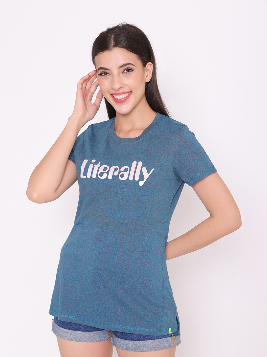 

TITTLI Women Typography Printed T-shirt, Blue